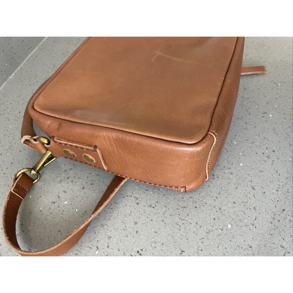 Madewell Square Satchel Crossbody Leather Bag Tan Leather - Picture 10 of 16